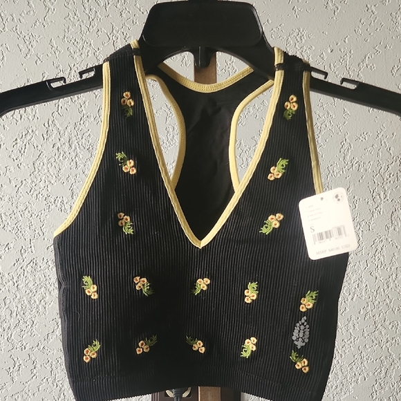 free people movement Other - FP Movement by Free People Black and Yellow Embroidered Bra